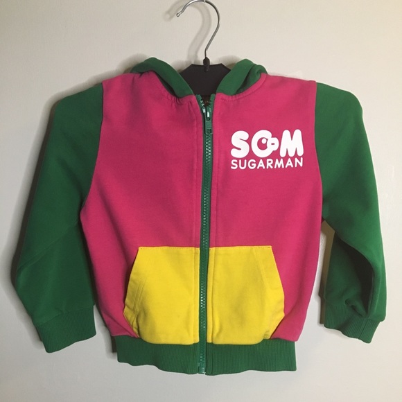 SGM SUGARMAN Pink and Green sanpak Hoodie Sweatshirt Size 12-18 months - Picture 1 of 5